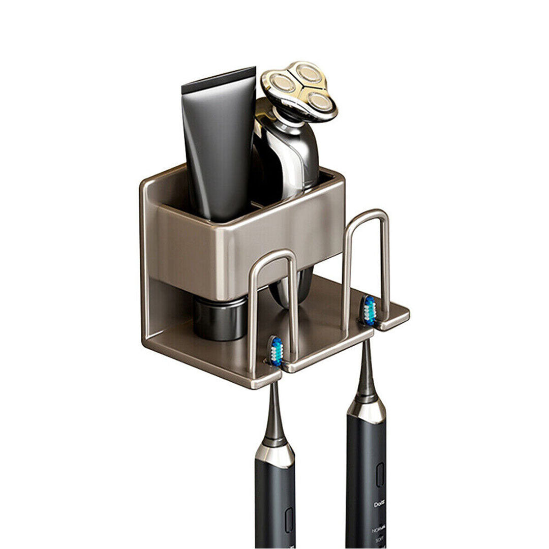 NNEAGS 15cm Wall-Mounted Bathroom Storage Organiser Space Saving Adhesive Shelf Rack-0