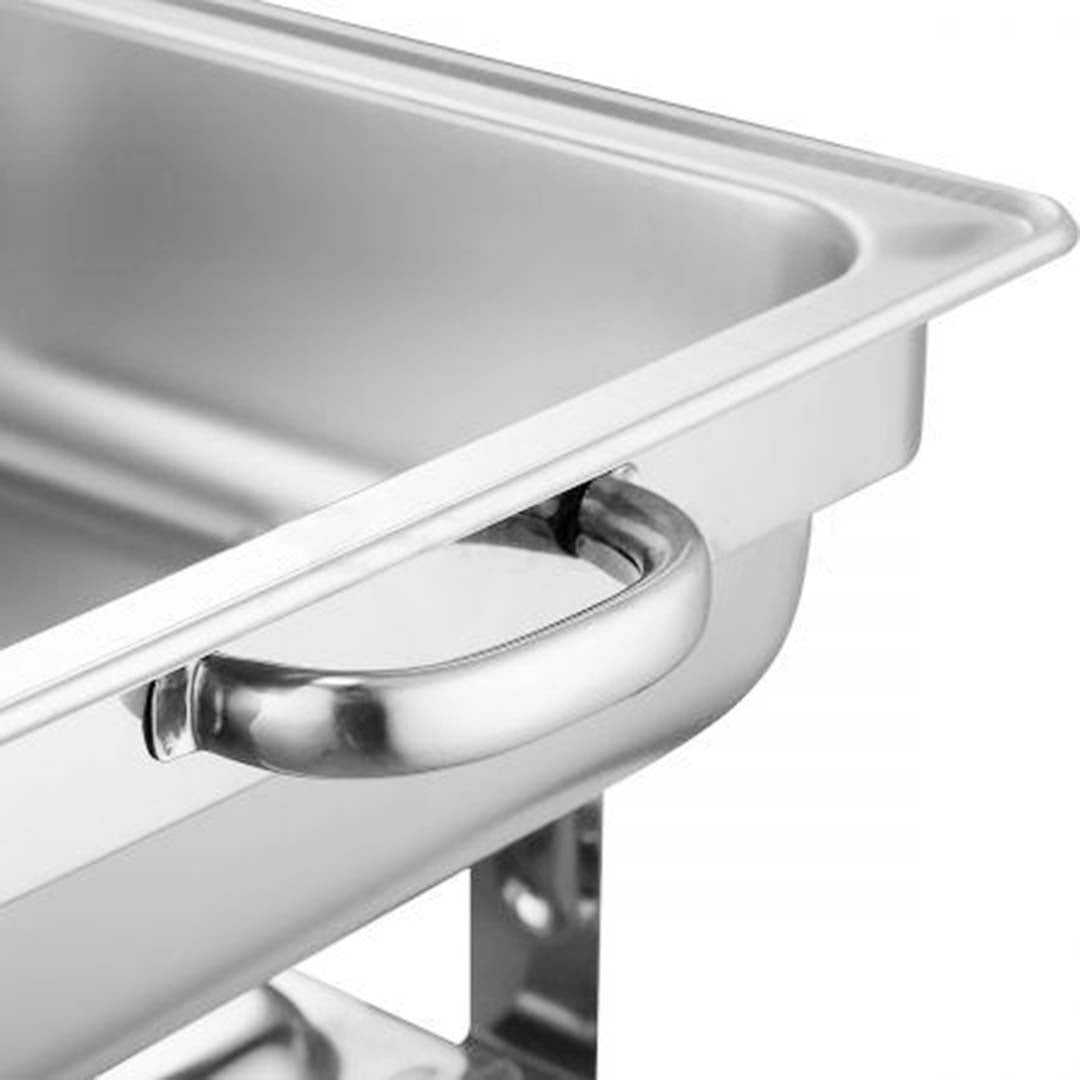 NNEAGS 4X 3L Triple Tray Stainless Steel Roll Top Chafing Dish Food Warmer-4