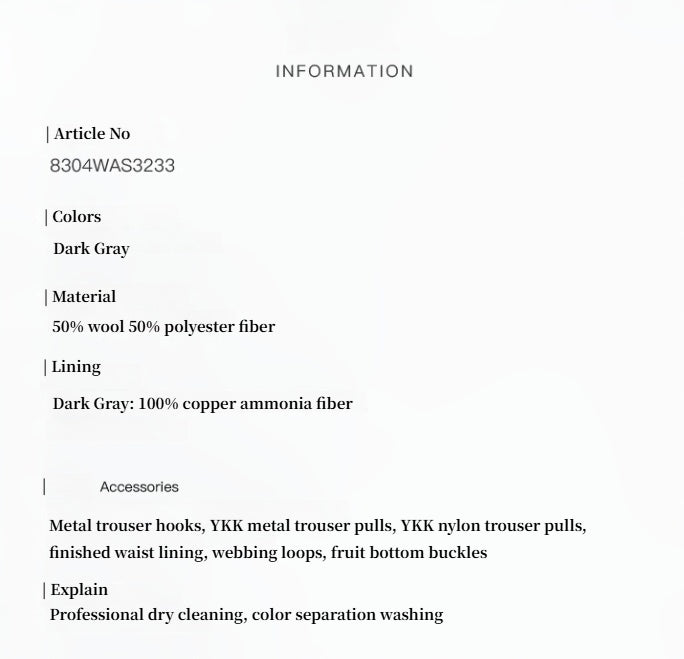 Women's high-density mixed color cotton and linen raw edge straight-leg suit pants-3