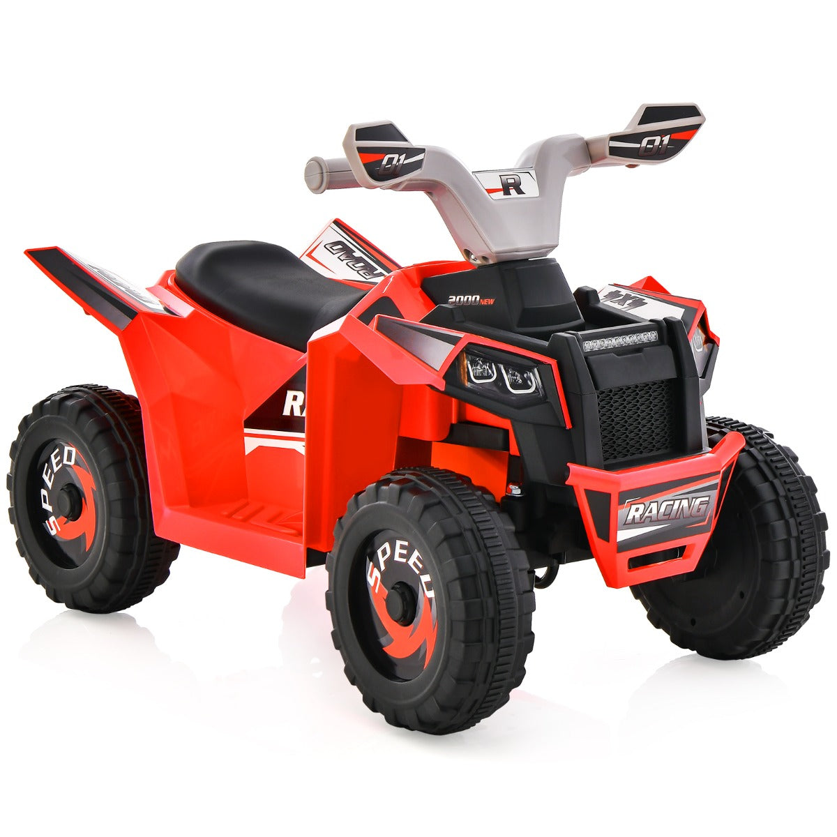 NNECW 6V Battery Powered Kids Ride on ATV with Direction Control-Red-1