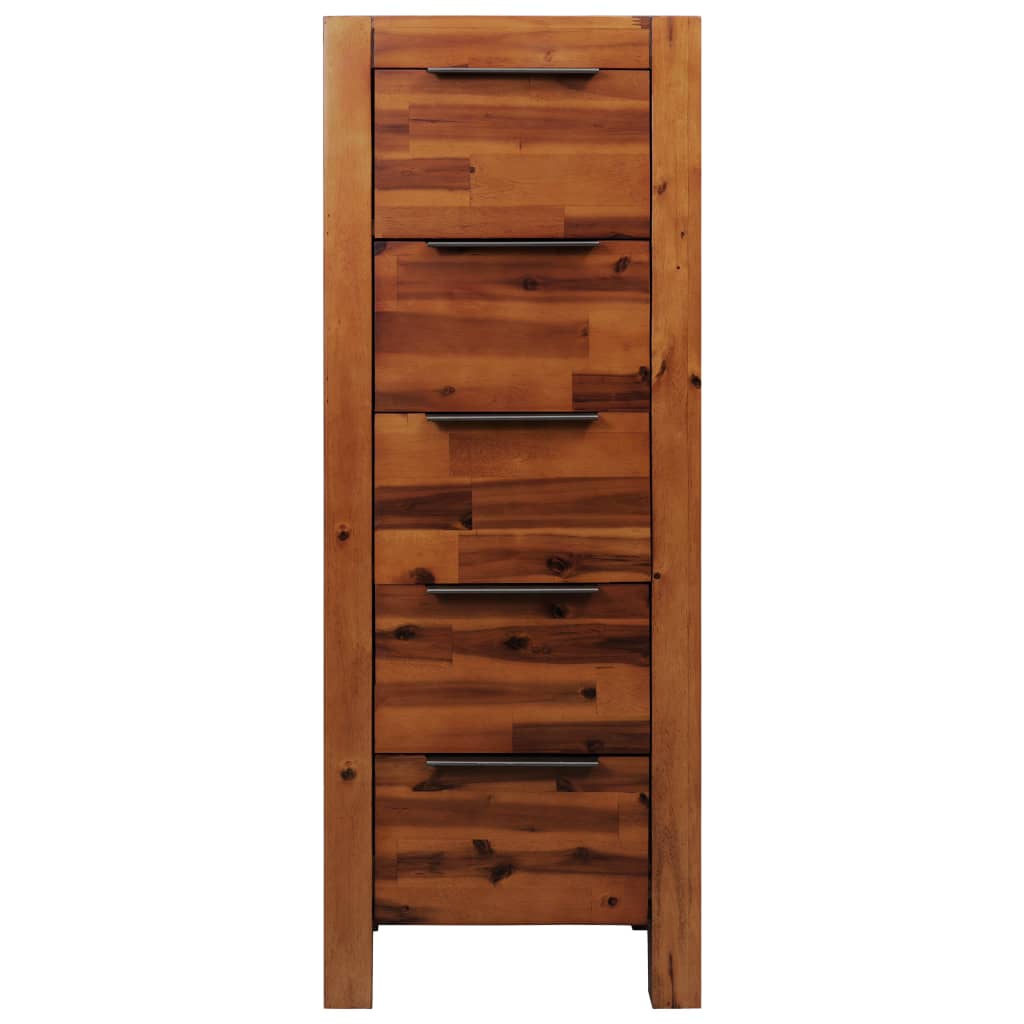 NNEVL Chest of Drawers Solid Acacia Wood 45x32x115 cm-1