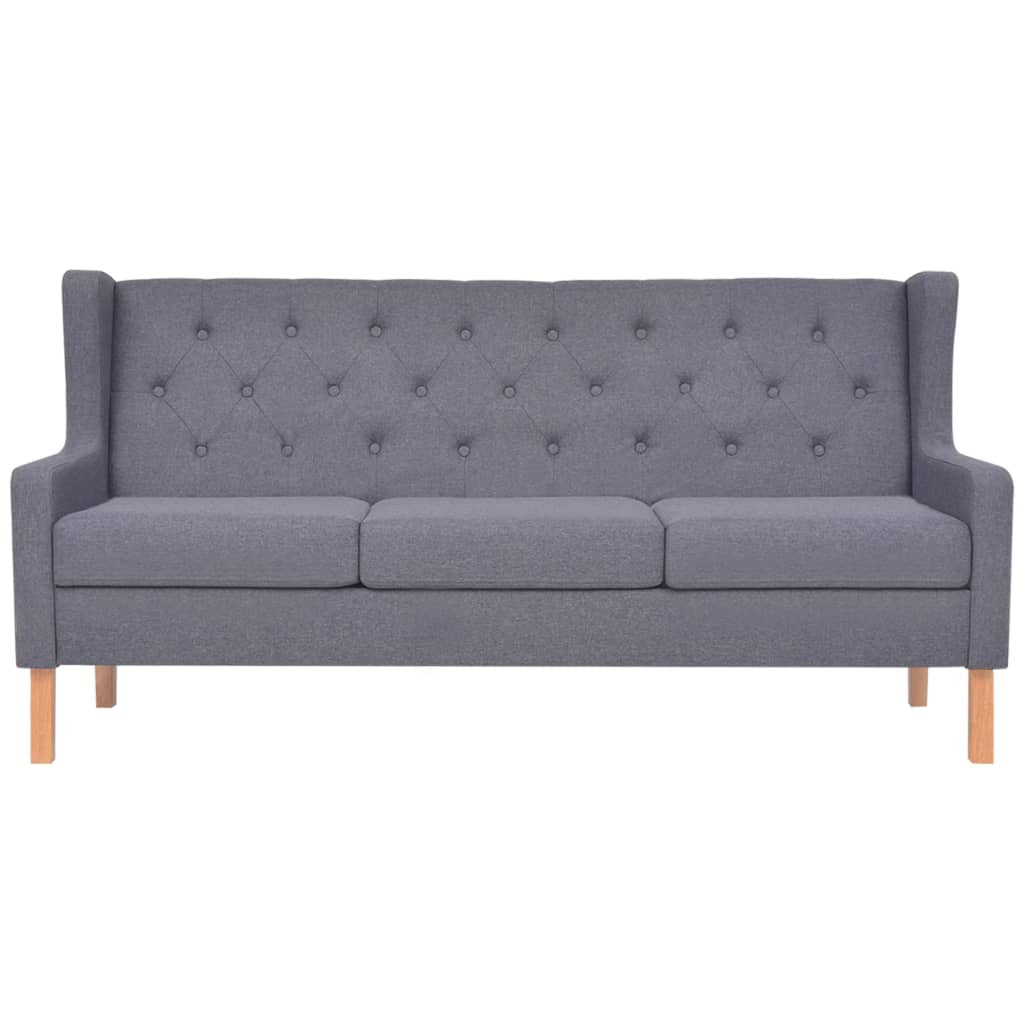 NNEVL 3-Seater Sofa Fabric Grey-2