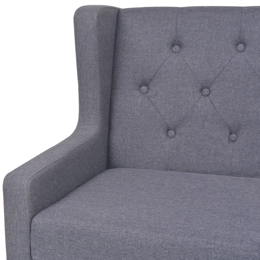 NNEVL 3-Seater Sofa Fabric Grey-3