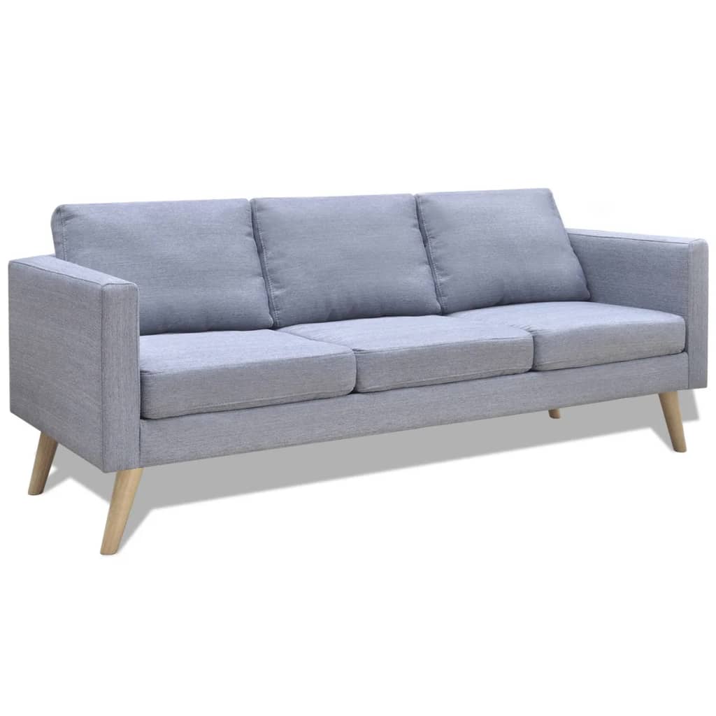 NNEVL Sofa 3-Seater Fabric Light Grey-0
