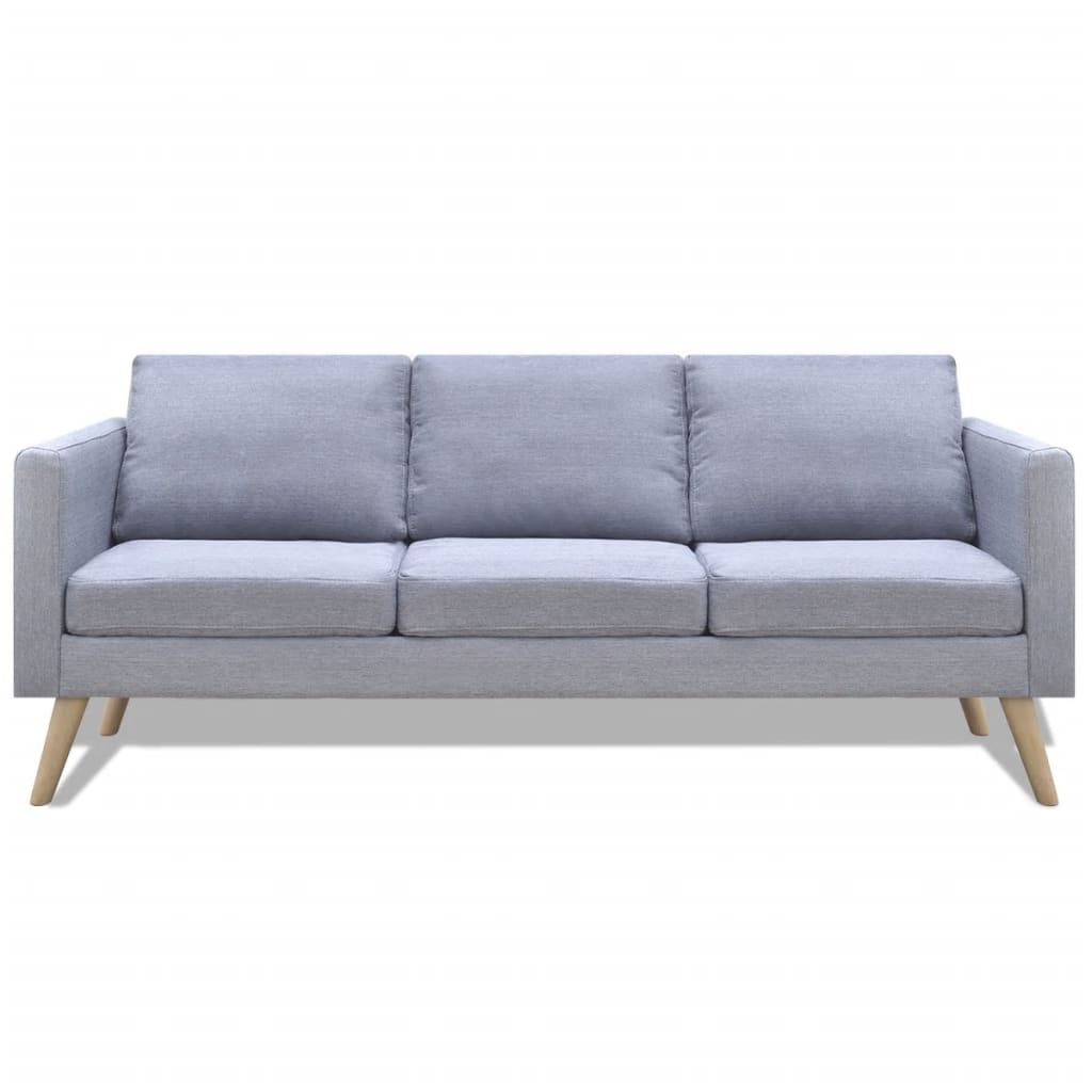 NNEVL Sofa 3-Seater Fabric Light Grey-1