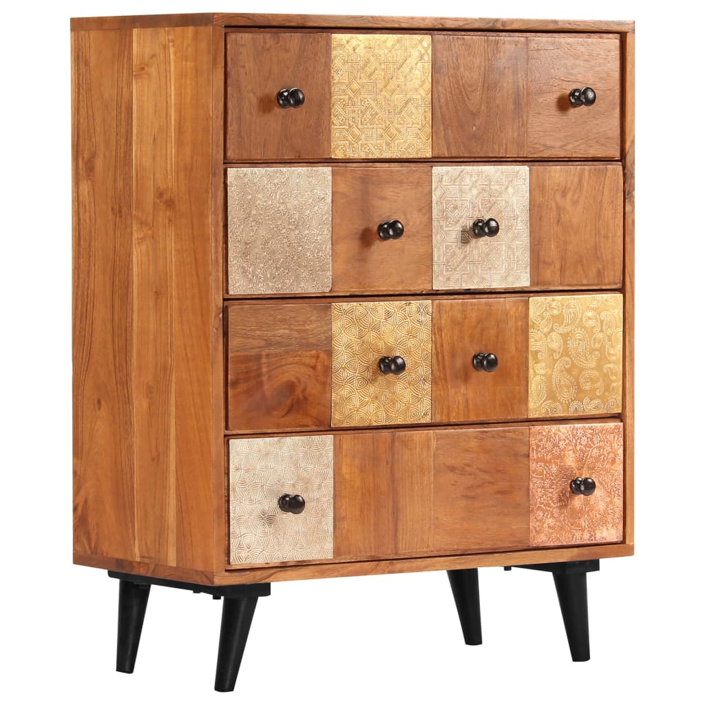 NNEVL Chest of Drawers 60x30x75 cm Solid Acacia Wood-0
