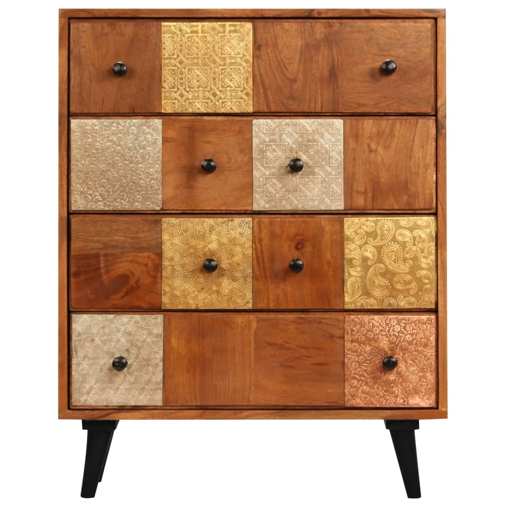 NNEVL Chest of Drawers 60x30x75 cm Solid Acacia Wood-1