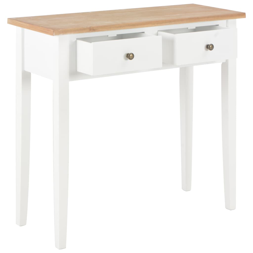 NNEVL Dressing Console Table White 79x30x74 cm Wood-1