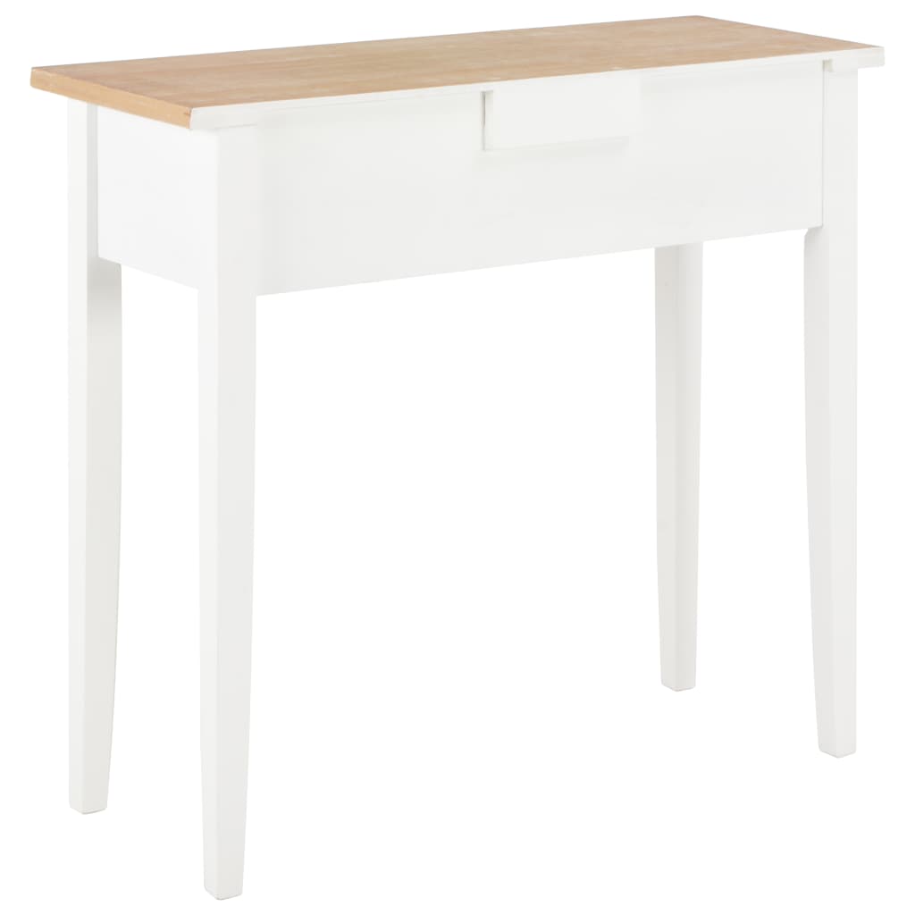 NNEVL Dressing Console Table White 79x30x74 cm Wood-3