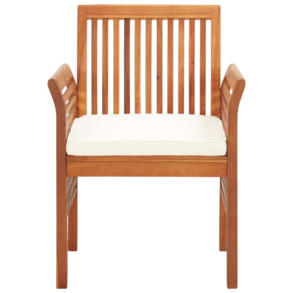 NNEVL Garden Dining Chair with Cushion Solid Acacia Wood-1