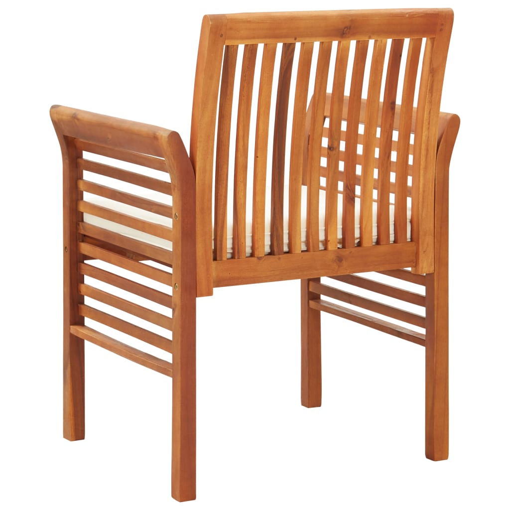 NNEVL Garden Dining Chair with Cushion Solid Acacia Wood-3