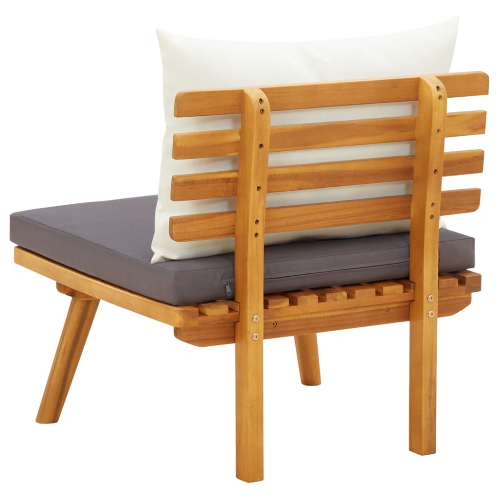 NNEVL Garden Chair with Cushions Solid Acacia Wood-3
