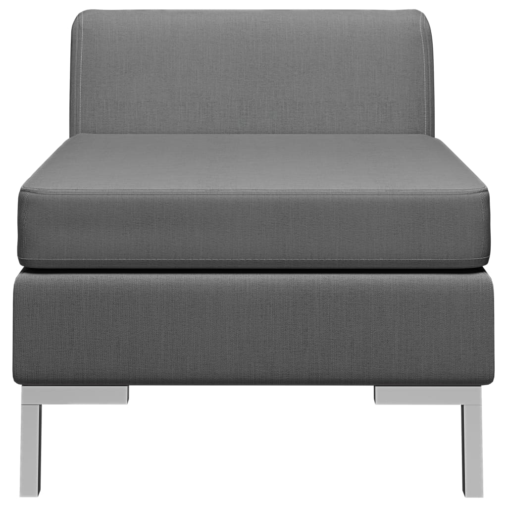 NNEVL Sectional Middle Sofa with Cushion Fabric Dark Grey-2