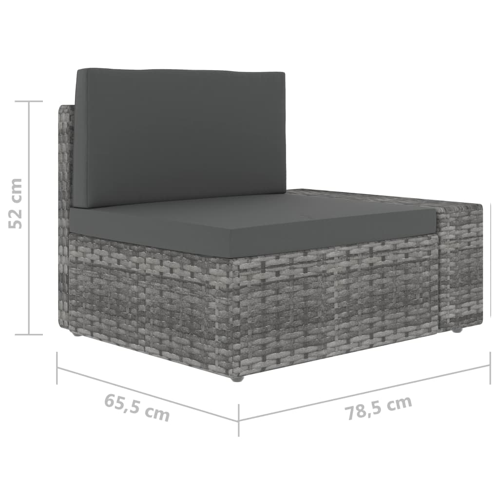 NNEVL Sectional Corner Sofa with Left Armrest Poly Rattan Grey-4