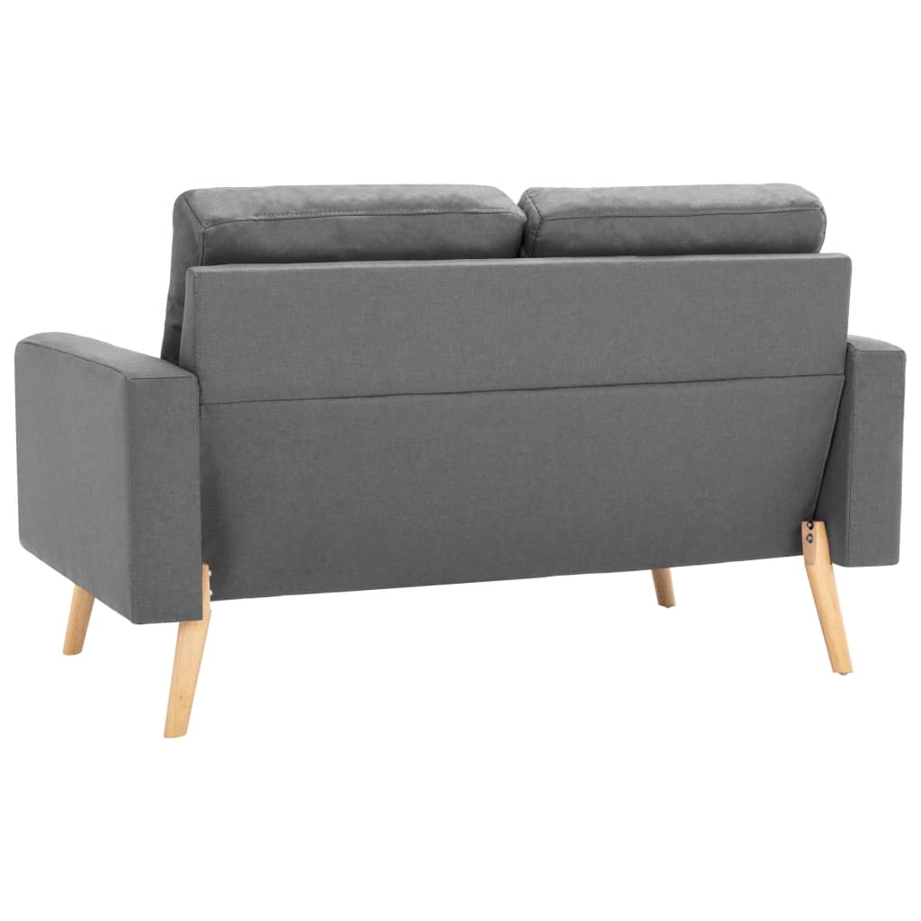 NNEVL 2-Seater Sofa Light Grey Fabric-4