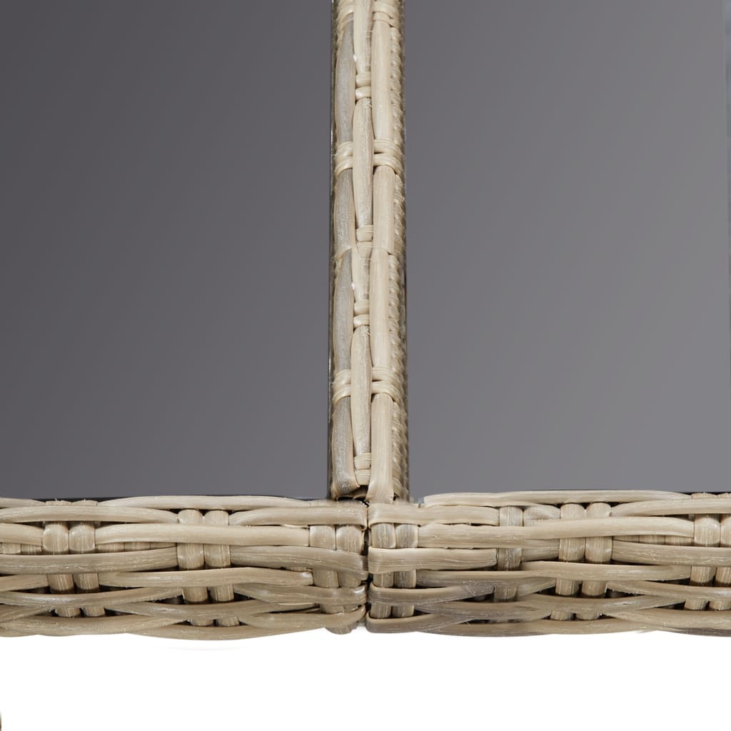 NNEVL Garden Dining Table Brown 200x100x74 cm Glass and Poly Rattan-3