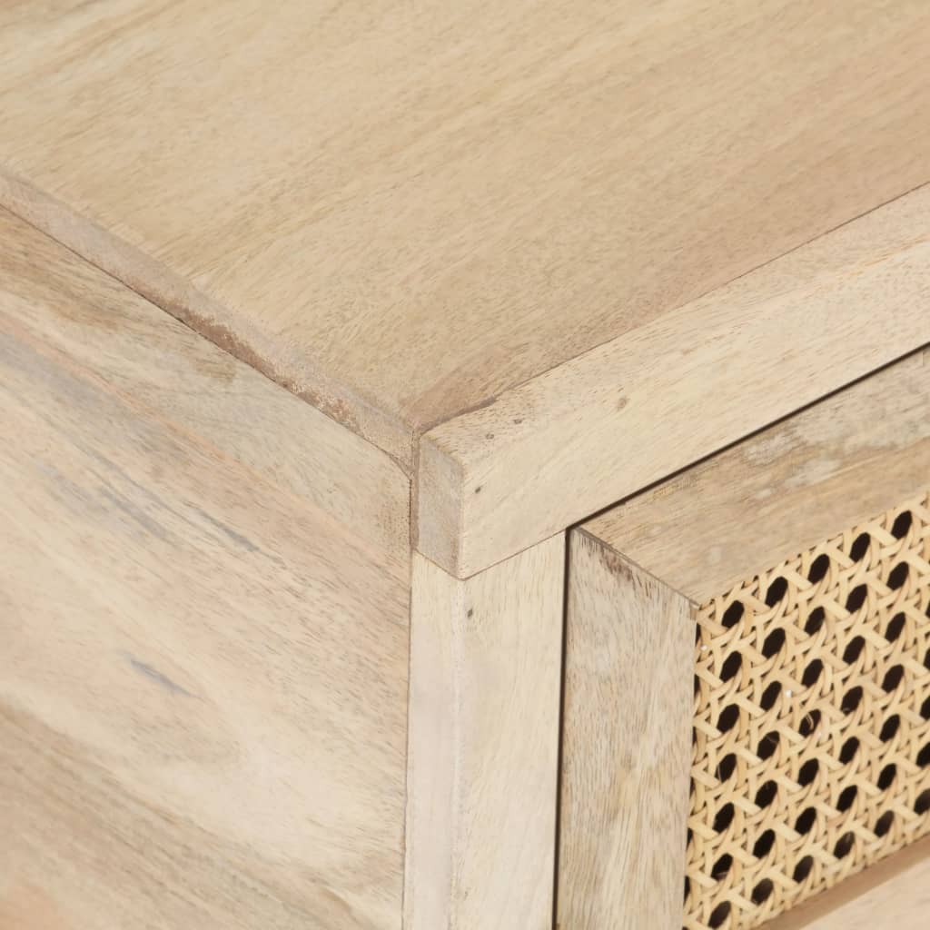 NNEVL Coffee Table 90x50x37 cm Solid Mango Wood and Natural Cane-4