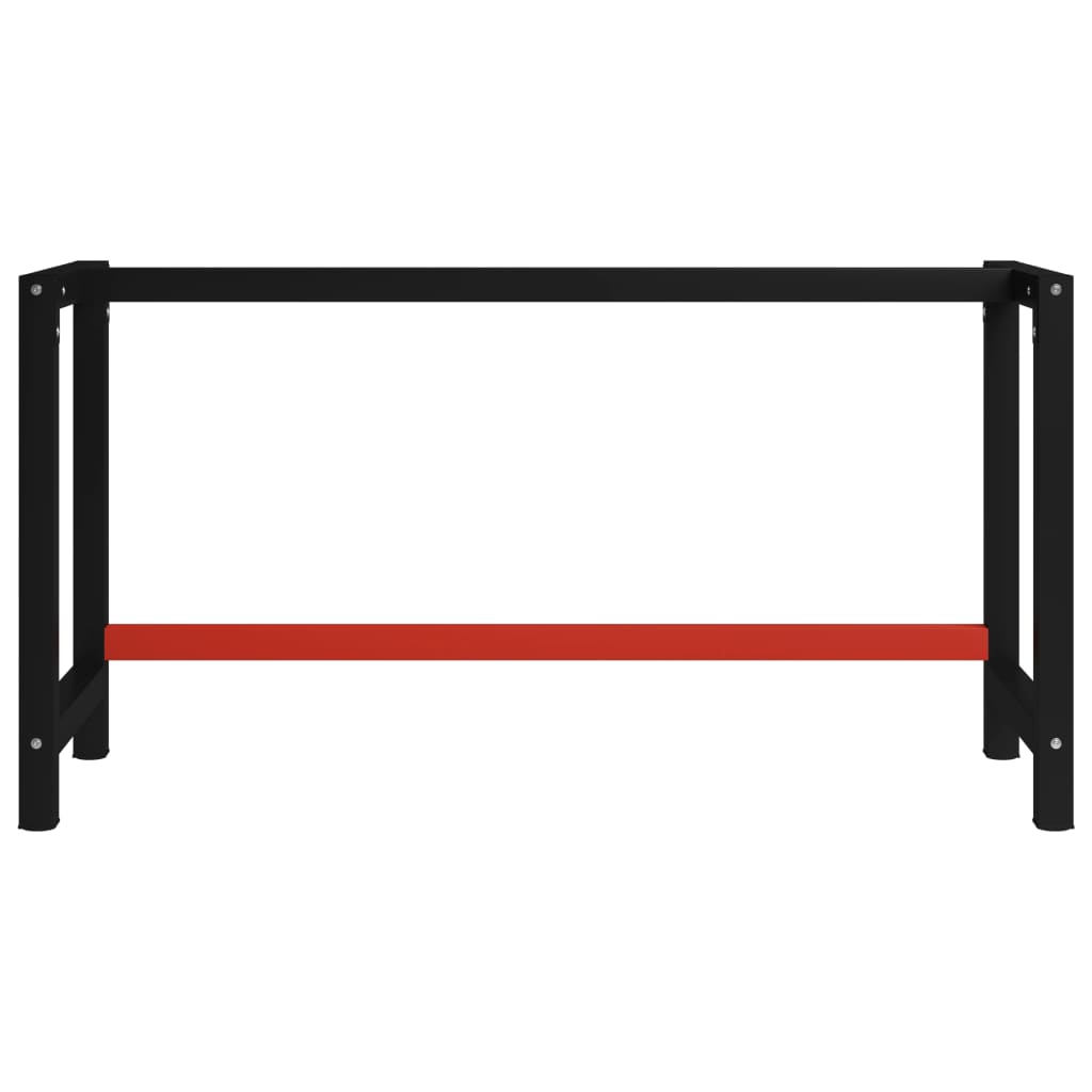 NNEVL Work Bench Frame Metal 150x57x79 cm Black and Red-1