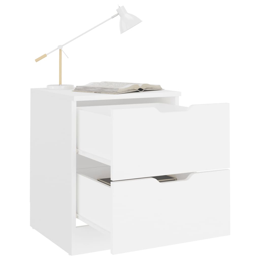 NNEVL Bedside Cabinets 2 pcs White 40x40x50 cm Chipboard-2
