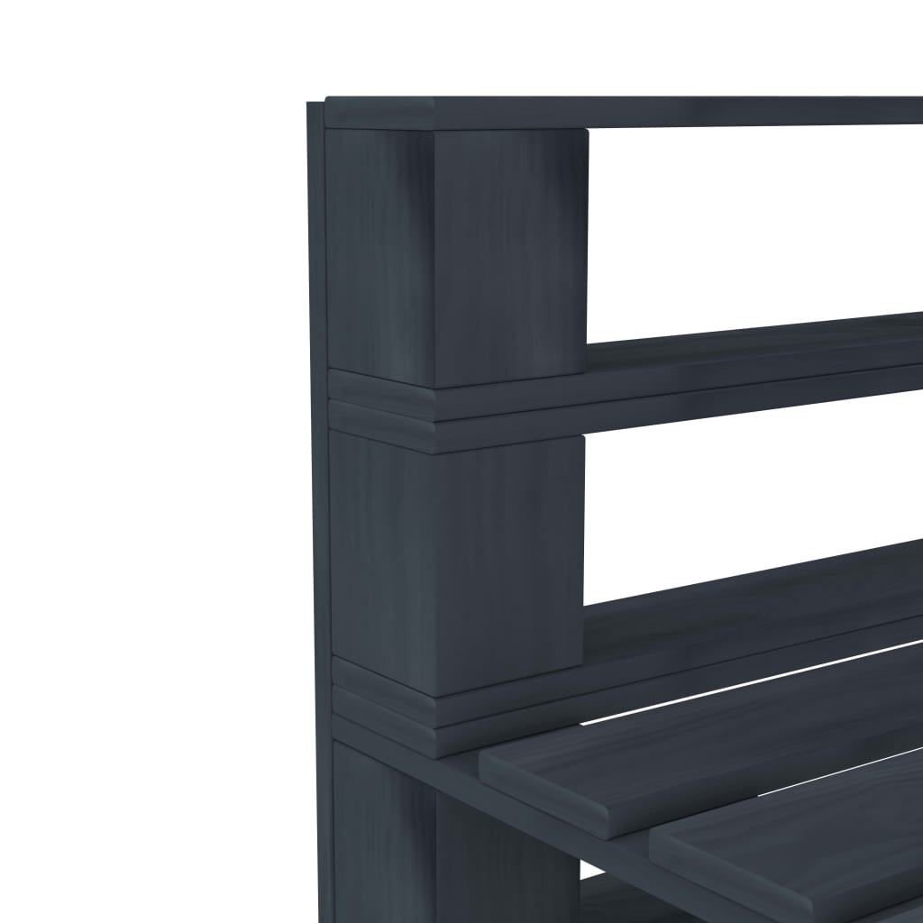 NNEVL Garden Pallet Sofa Grey 3-Seater Wood-4