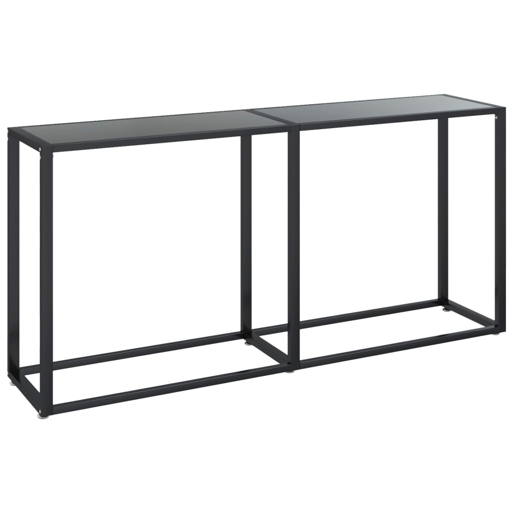 NNEVL Console Table Black 160x35x75.5cm Tempered Glass-1