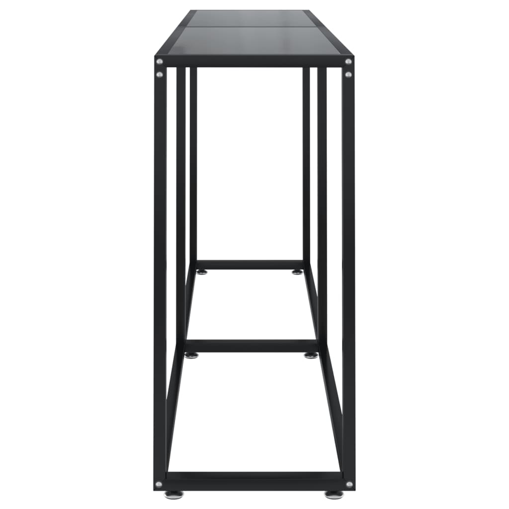 NNEVL Console Table Black 160x35x75.5cm Tempered Glass-3
