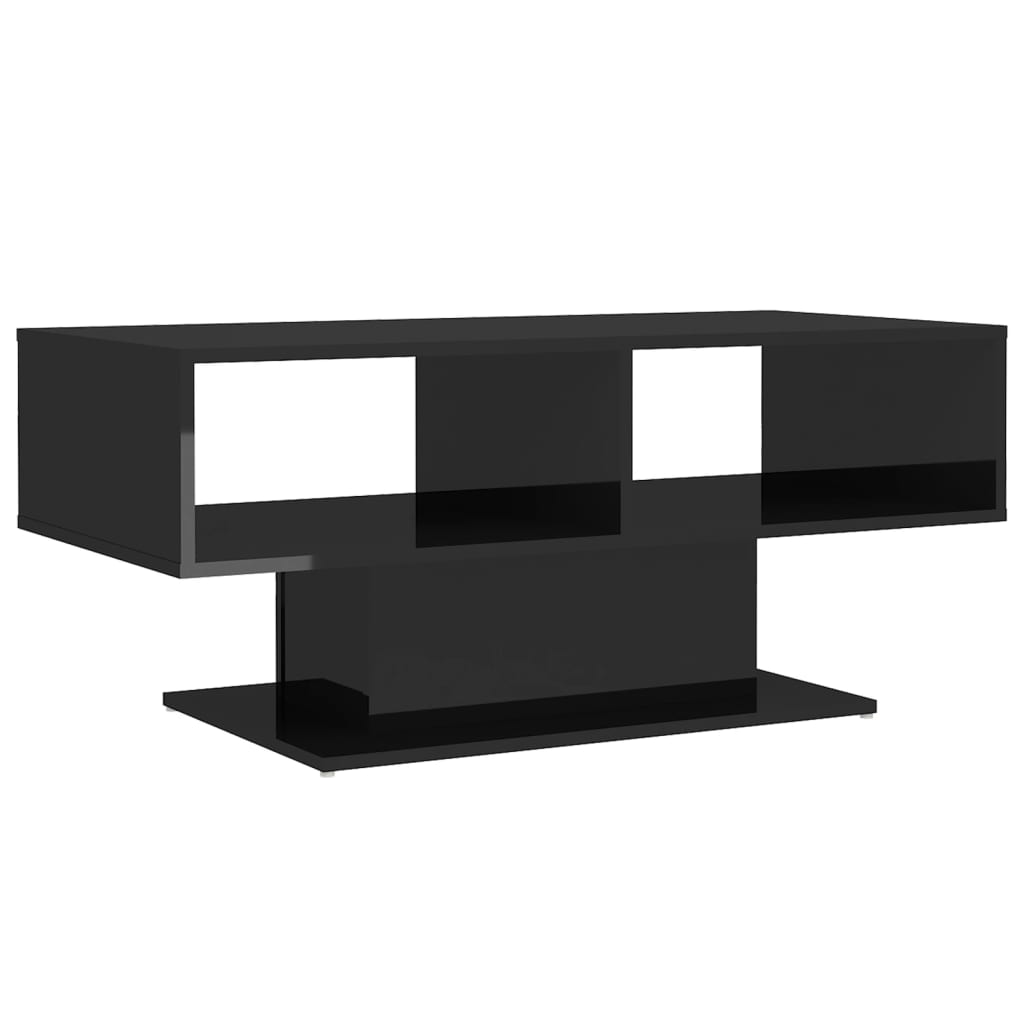 NNEVL Coffee Table High Gloss Black 103.5x50x44.5 cm Chipboard-1