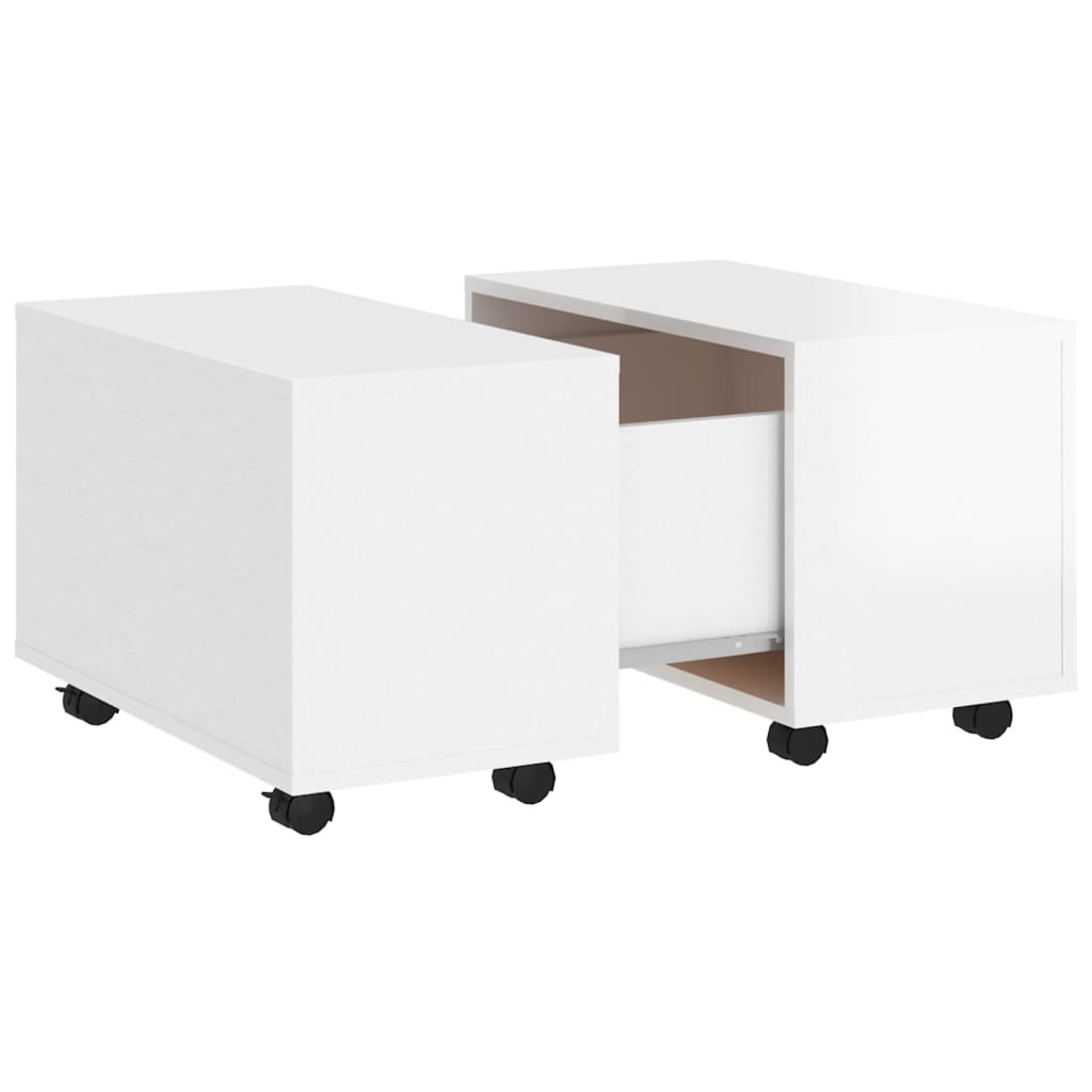 NNEVL Coffee Table High Gloss White 60x60x38 cm Chipboard-1