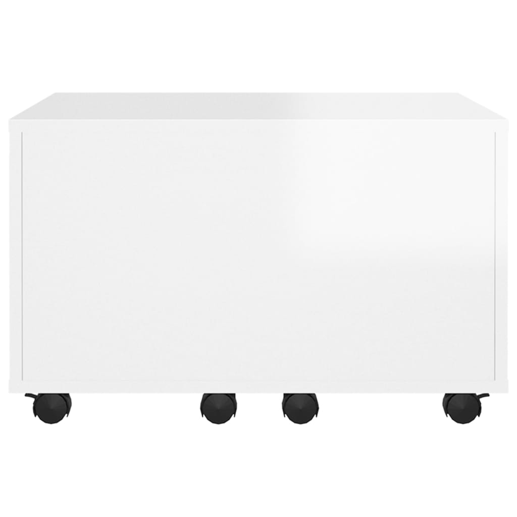 NNEVL Coffee Table High Gloss White 60x60x38 cm Chipboard-4