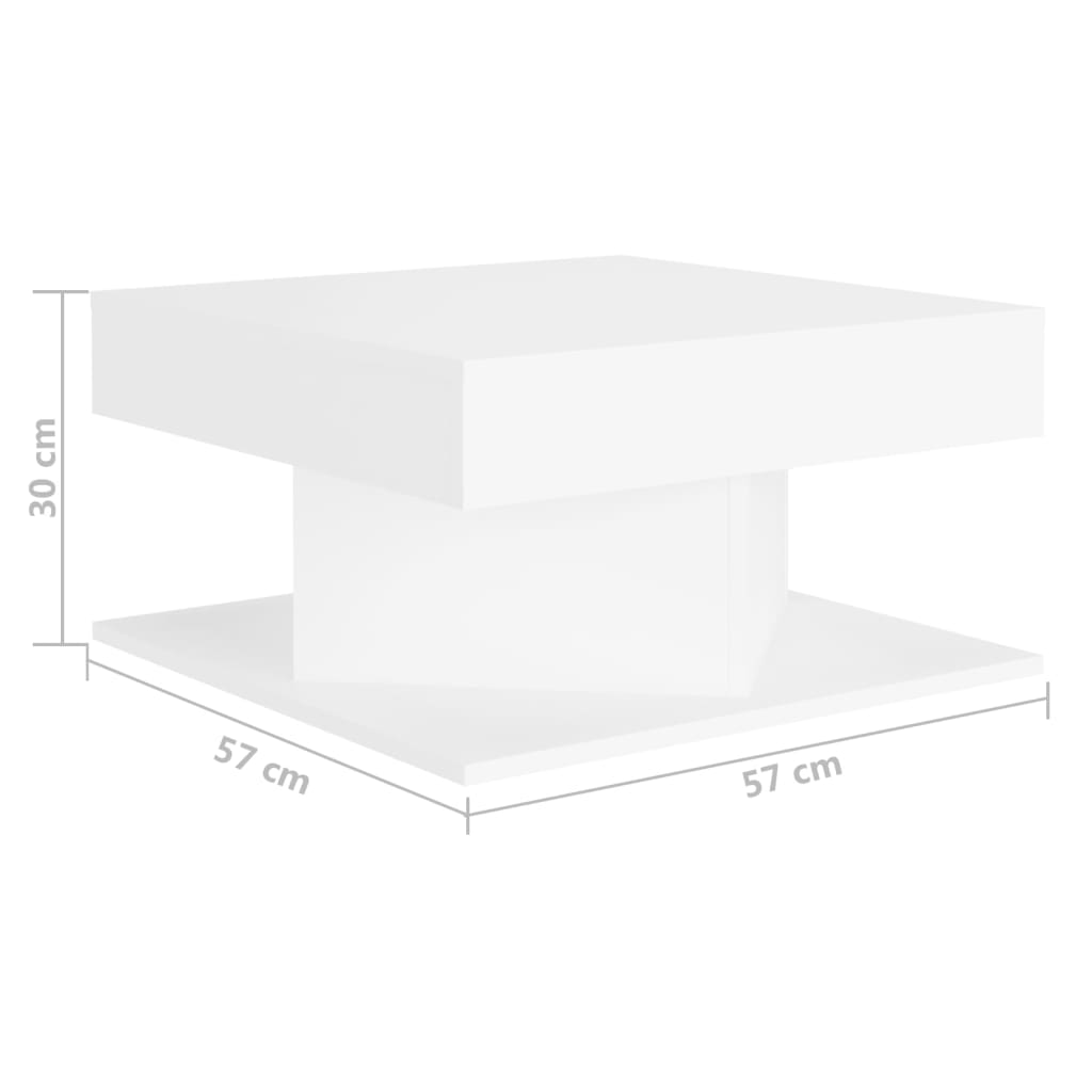 NNEVL Coffee Table White 57x57x30 cm Chipboard-4