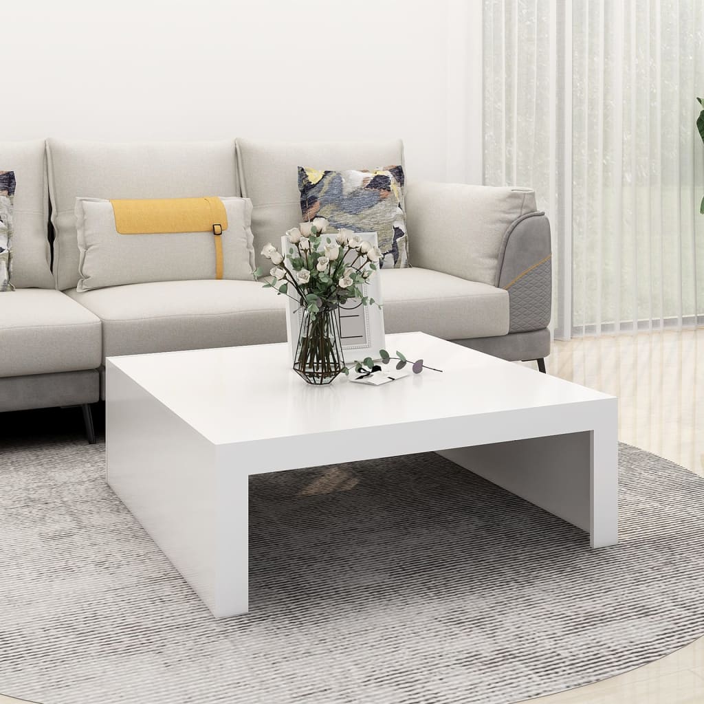 NNEVL Coffee Table White 100x100x35 cm Chipboard-0