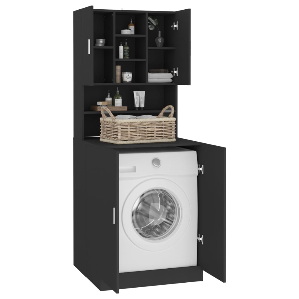 NNEVL Washing Machine Cabinet Black-3