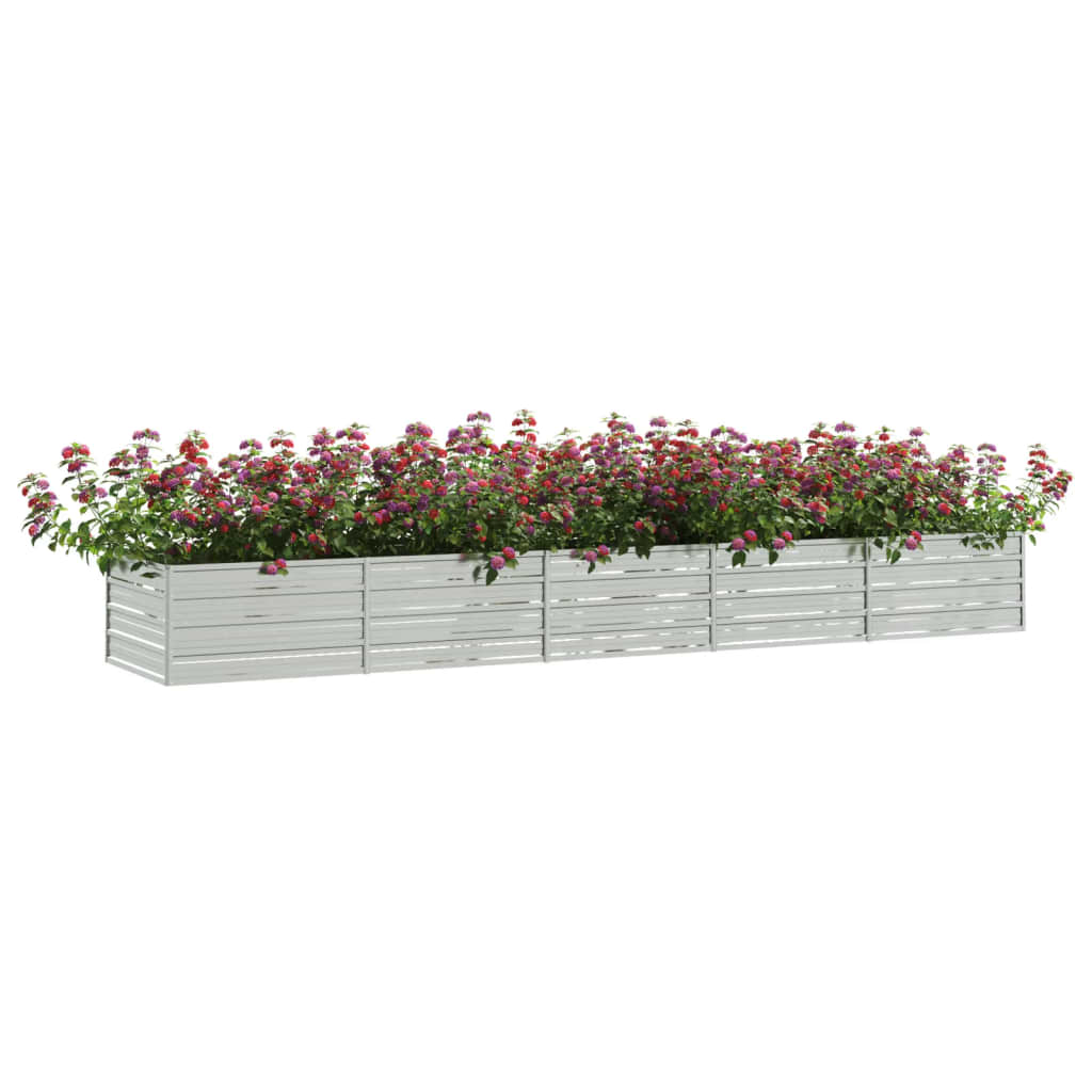 NNEVL Garden Raised Bed 400x80x45 cm Galvanized Steel Silver-2