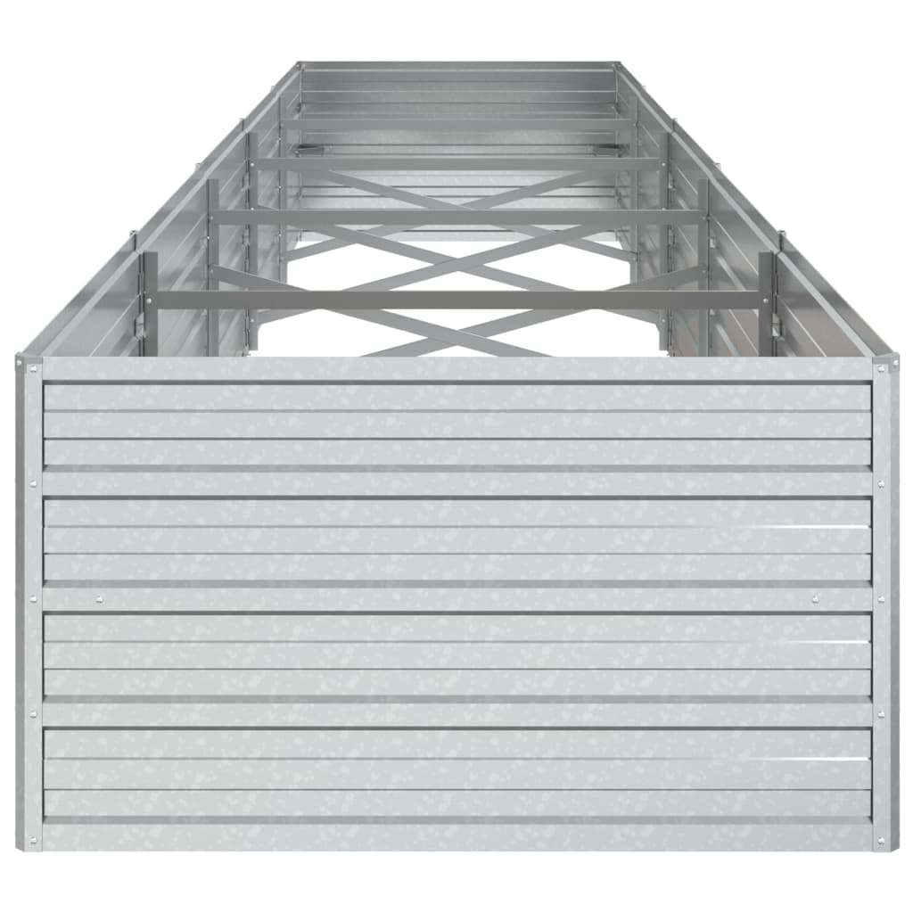 NNEVL Garden Raised Bed 400x80x45 cm Galvanized Steel Silver-4