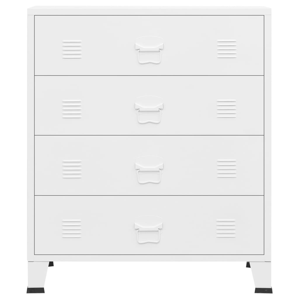 NNEVL Industrial Drawer Cabinet White 78x40x93 cm Metal-2
