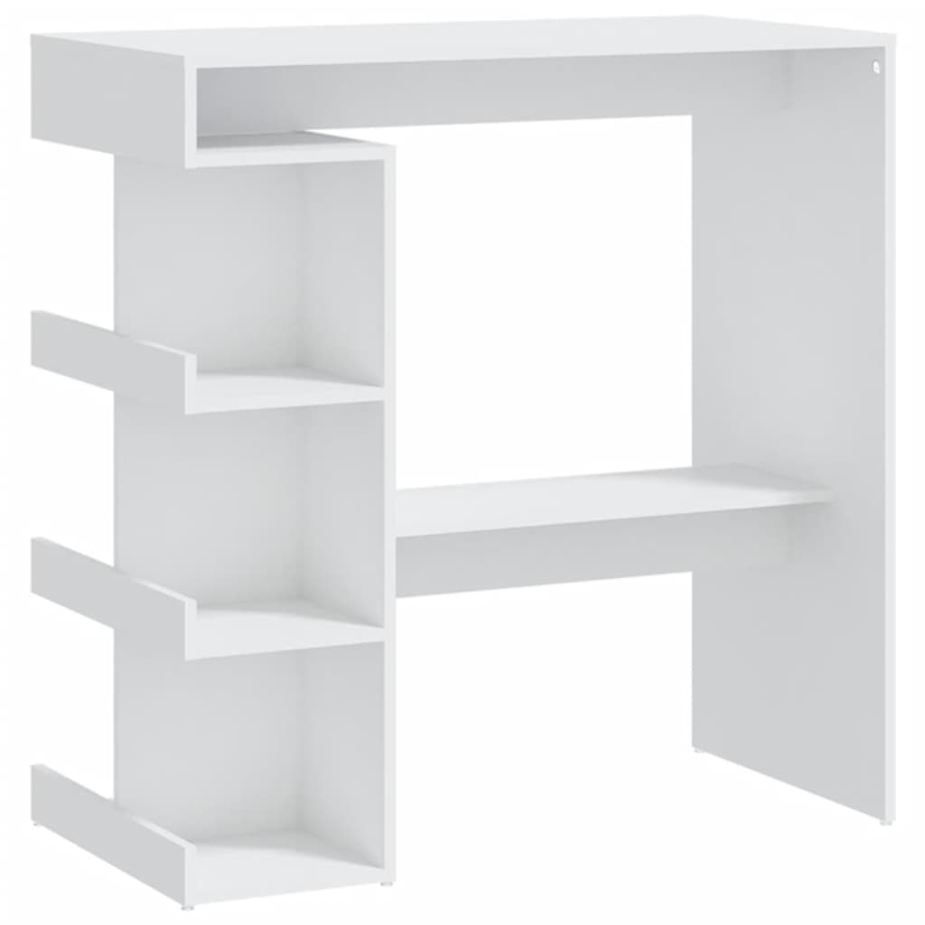NNEVL Bar Table with Storage Rack White 100x50x101.5 cm Chipboard-1