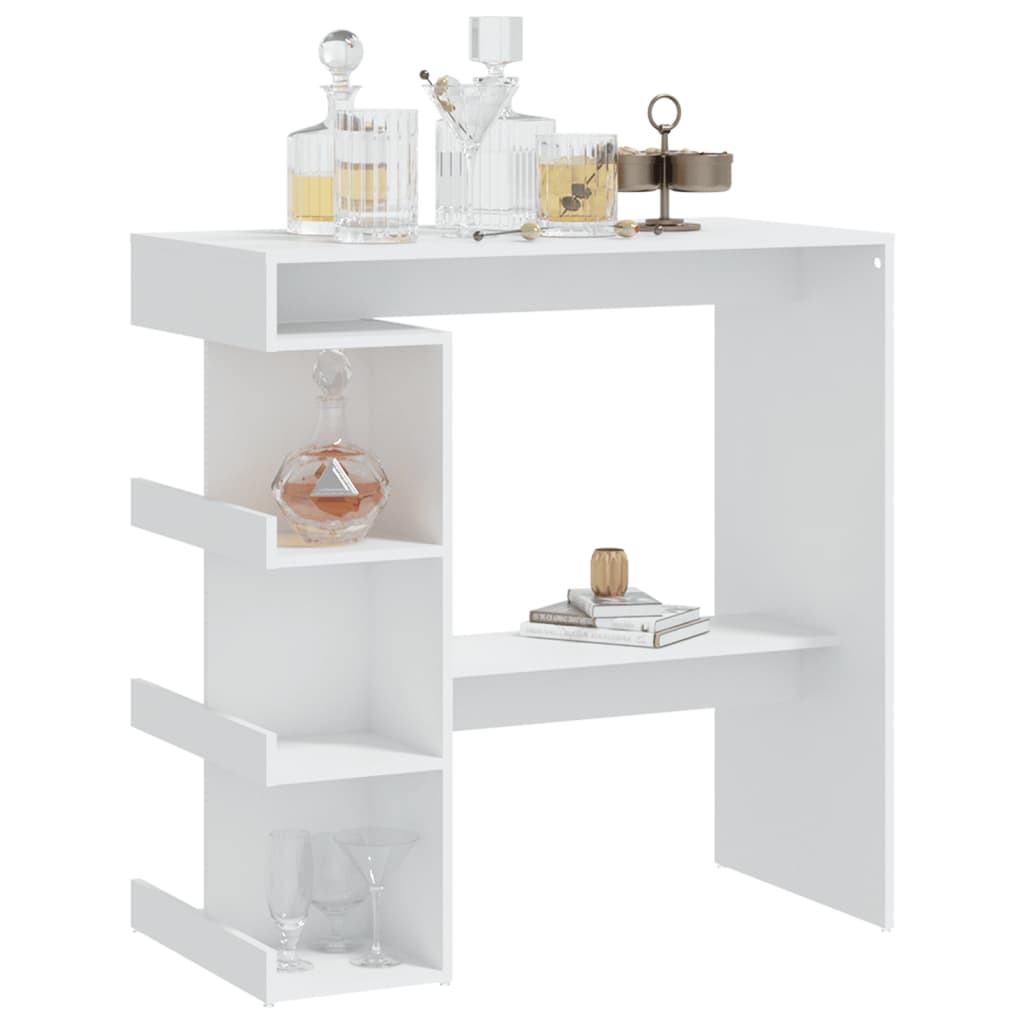 NNEVL Bar Table with Storage Rack White 100x50x101.5 cm Chipboard-3