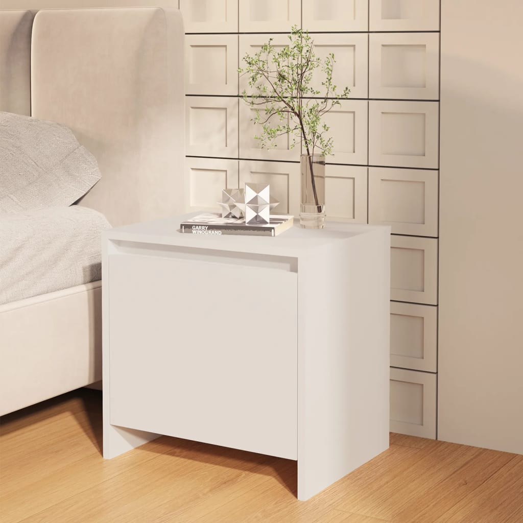 NNEVL Bedside Cabinets 2 pcs White 45x34x44.5 cm Chipboard-2