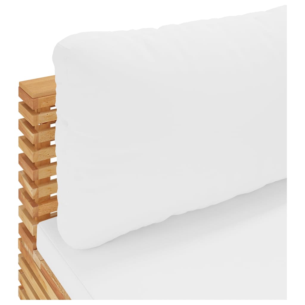 NNEVL Garden Middle Sofa with Cream Cushions Solid Wood Teak-4