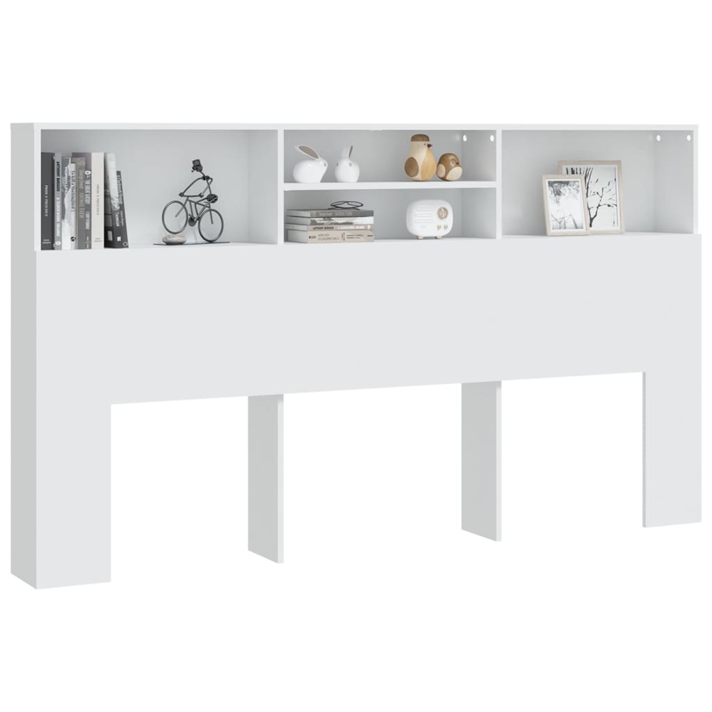 NNEVL Headboard Cabinet White 180x19x103.5 cm-4