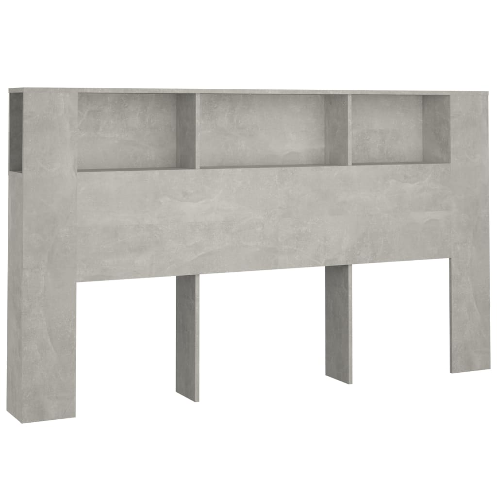 NNEVL Headboard Cabinet Concrete Grey 180x18.5x104.5 cm-1