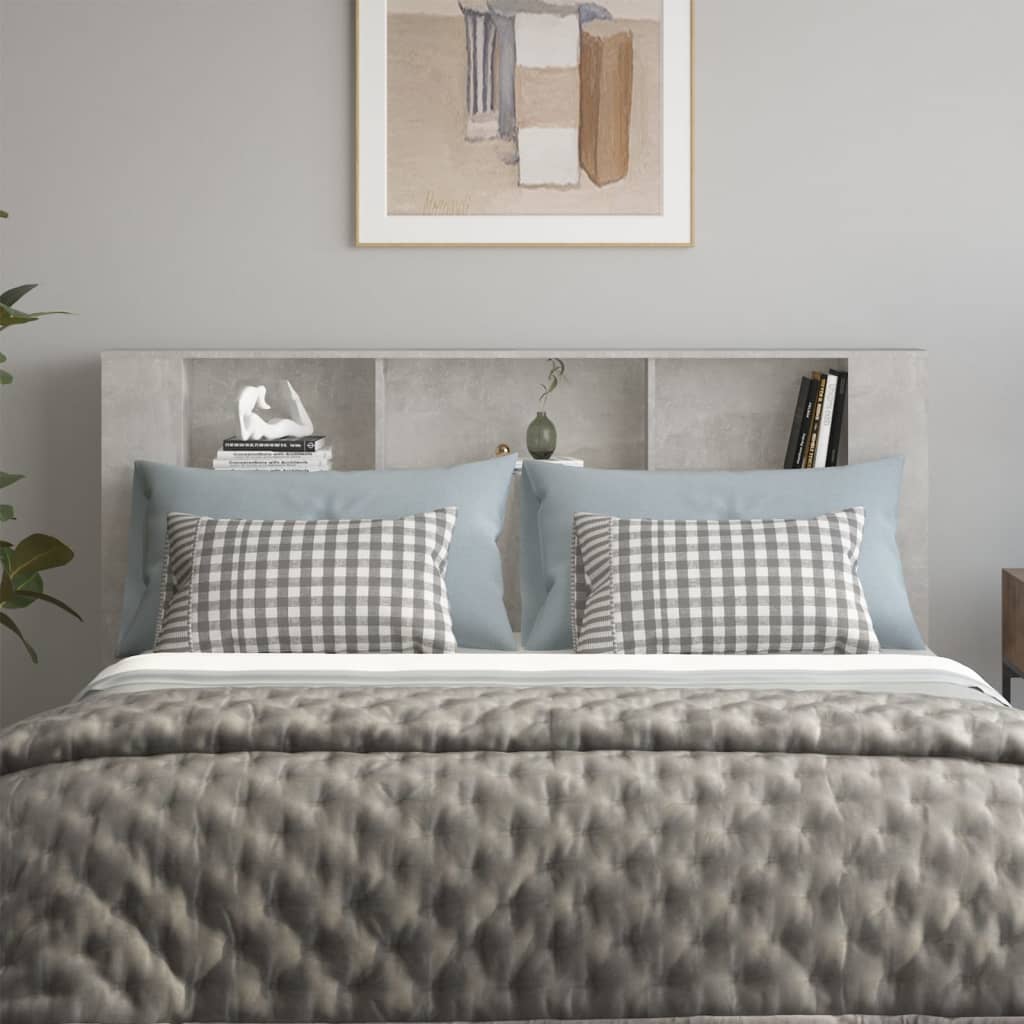 NNEVL Headboard Cabinet Concrete Grey 180x18.5x104.5 cm-2