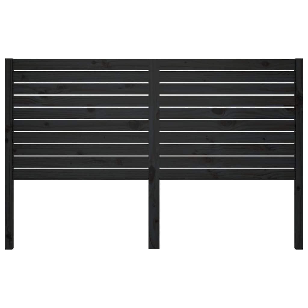 NNEVL Bed Headboard Black 186x4x100 cm Solid Wood Pine-2