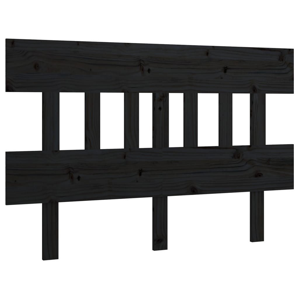 NNEVL Bed Headboard Black 138.5x3x81 cm Solid Wood Pine-1