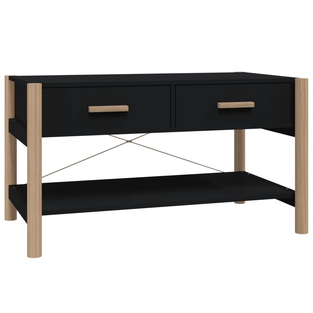 NNEVL Coffee Table Black 82x48x45 cm Engineered Wood-1
