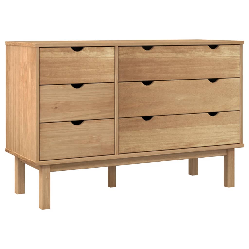 NNEVL Drawer Cabinet OTTA 111x43x73.5 cm Solid Wood Pine-1