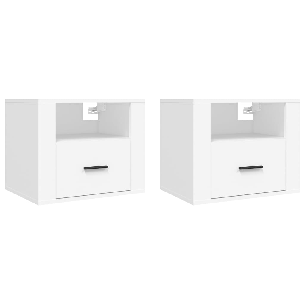 NNEVL Wall-mounted Bedside Cabinets 2 pcs White 50x36x40 cm-1