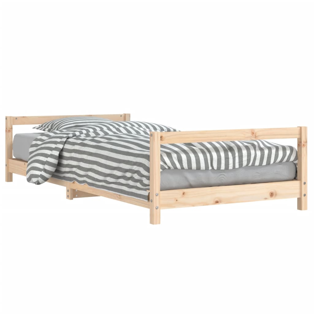 NNEVL Kids Bed Frame 90x190 cm Solid Wood Pine-1