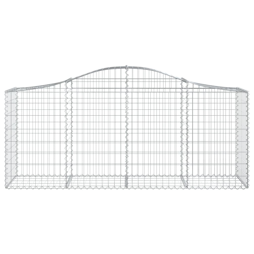 NNEVL Arched Gabion Baskets 14 pcs 200x50x80/100 cm Galvanised Iron-3