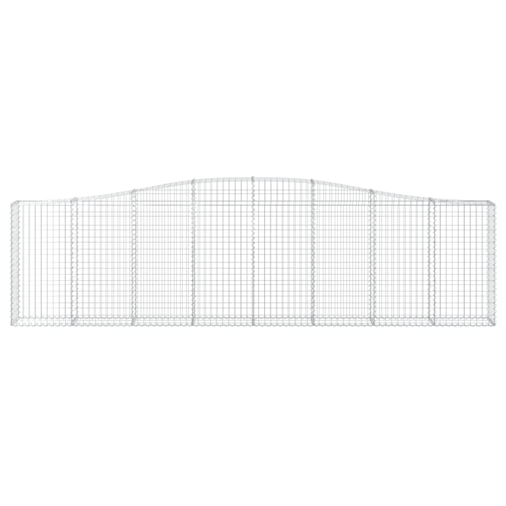 NNEVL Arched Gabion Baskets 3 pcs 400x30x100/120 cm Galvanised Iron-3